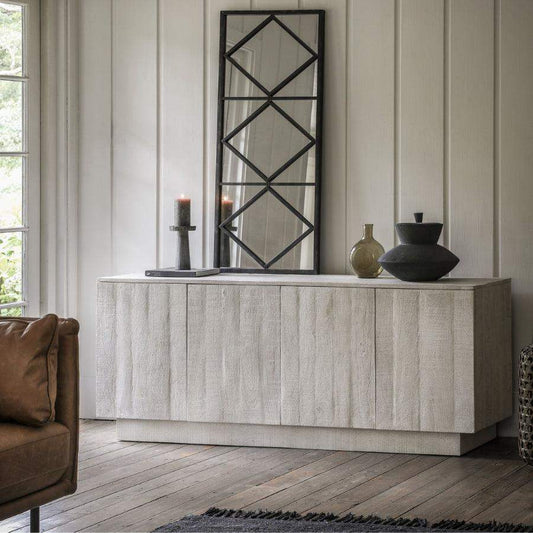 Whitewashed Rustic Chunky Mango Wood Sideboard - The Farthing