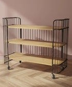 Wide Industrial Metal Shelf Trolley Unit