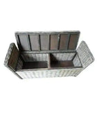Wide Rectangular Rattan Storage Bench - The Farthing