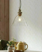 Wood and Glass Farm House Pendant Light - The Farthing