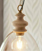 Wood and Glass Farm House Pendant Light - The Farthing