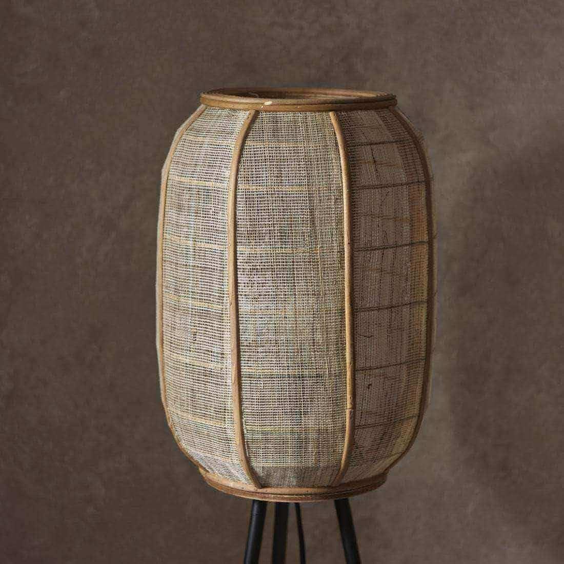 Wood and Natural Linen Floor Lamp - The Farthing