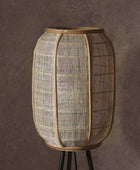 Wood and Natural Linen Floor Lamp - The Farthing