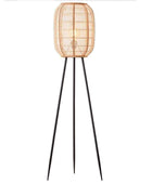 Wood and Natural Linen Floor Lamp - The Farthing