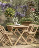Wood & Rope Foldaway 4 Seater Garden Dining Set - The Farthing