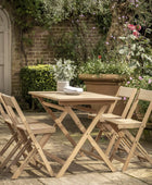 Wood & Rope Foldaway 4 Seater Garden Dining Set - The Farthing