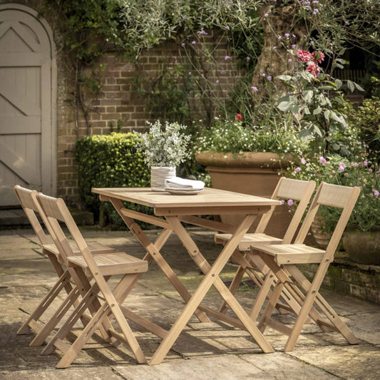 Wood & Rope Foldaway 4 Seater Garden Dining Set - The Farthing