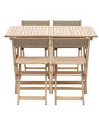 Wood & Rope Foldaway 4 Seater Garden Dining Set - The Farthing