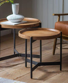 Wood Topped Tri Legged Table Set - The Farthing