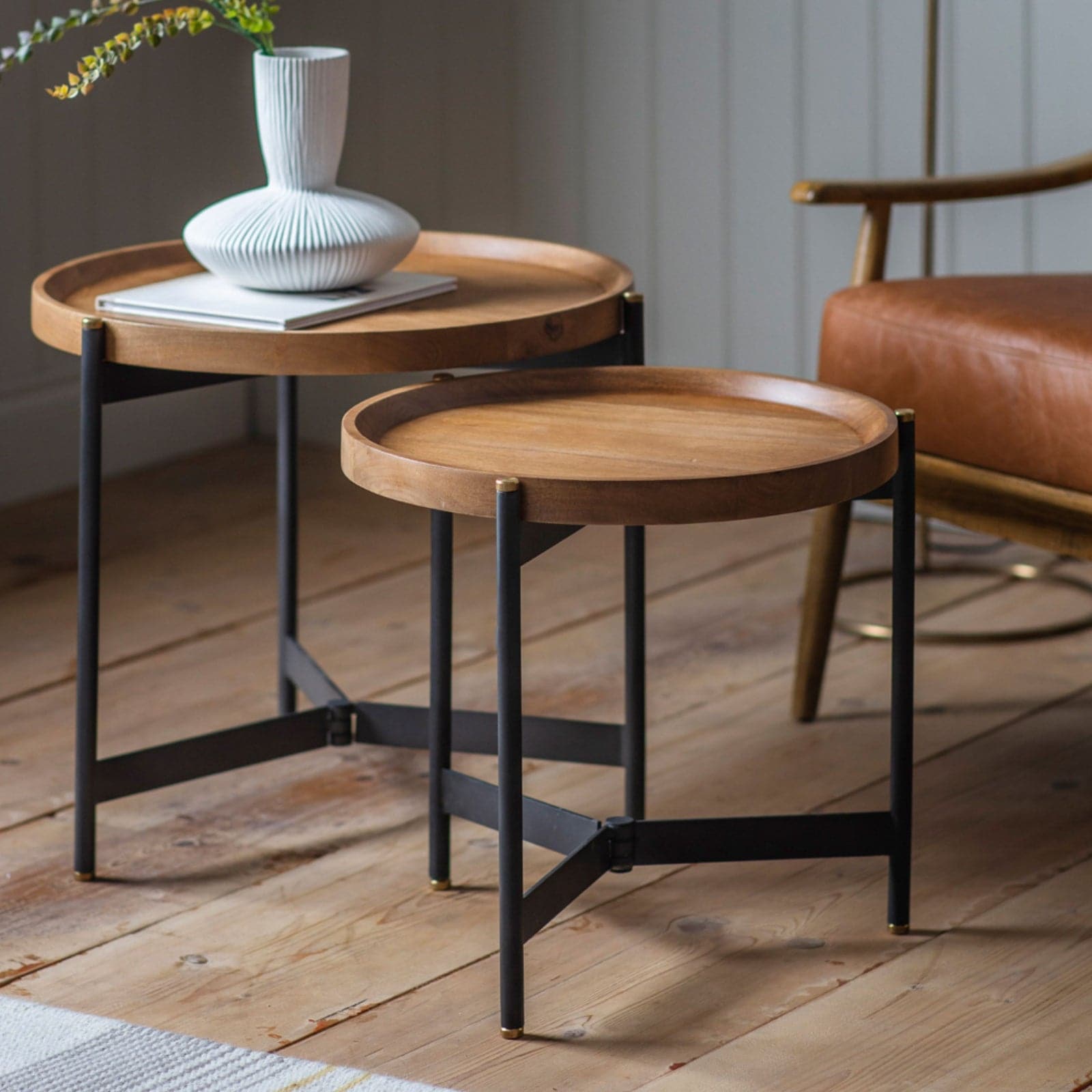 Wood Topped Tri Legged Table Set - The Farthing