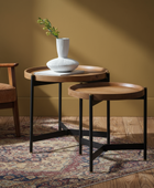Wood Topped Tri Legged Table Set