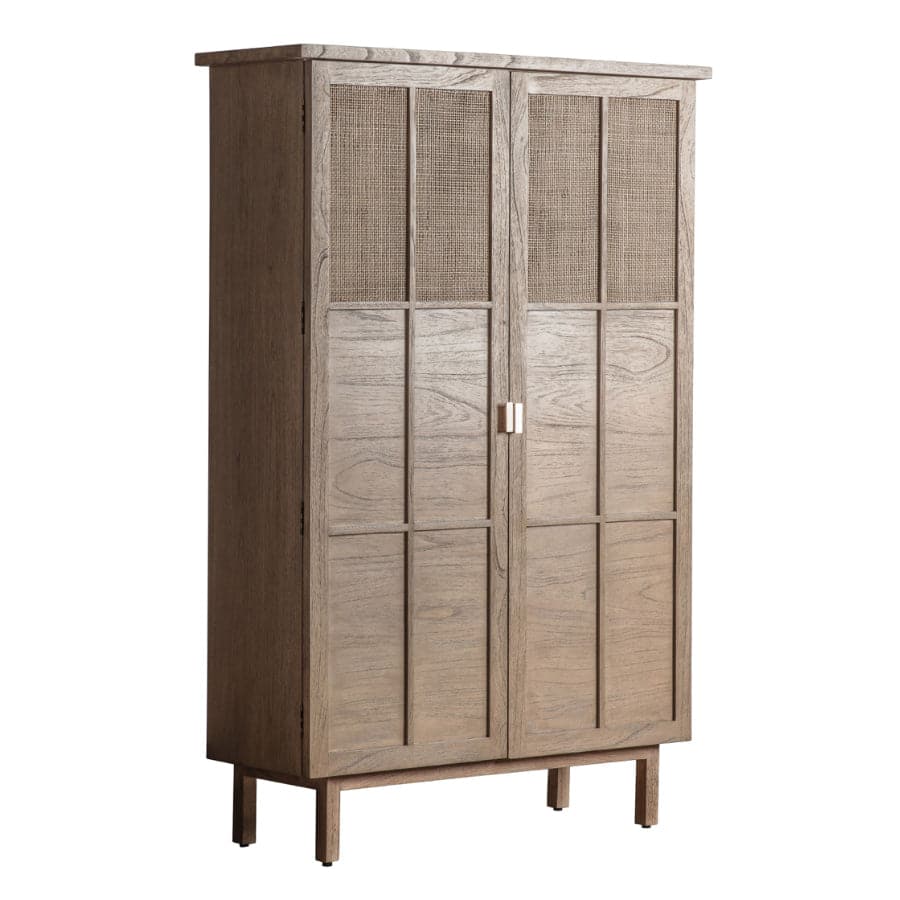 Wooden and Webbed Tall Cabinet - The Farthing