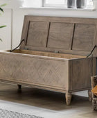 Wooden Parquet Style Storage Hallway Bench - The Farthing