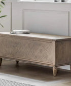 Wooden Parquet Style Storage Hallway Bench - The Farthing
