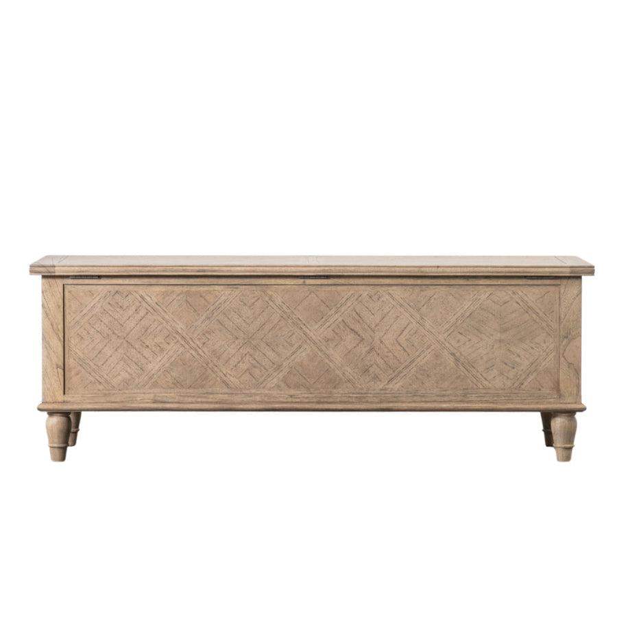 Wooden Parquet Style Storage Hallway Bench - The Farthing