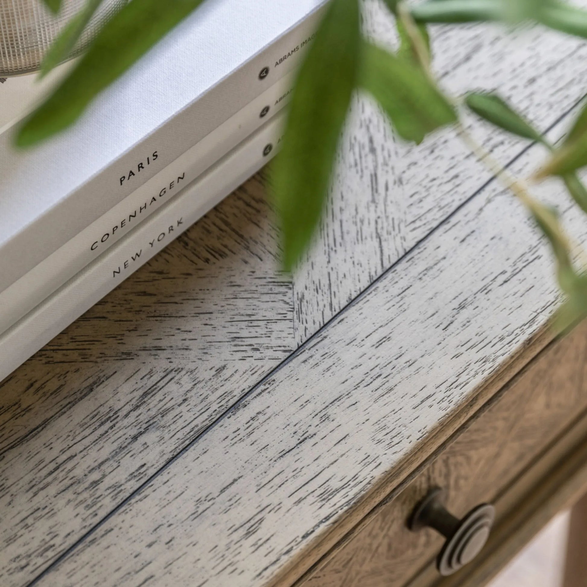 Wooden Parquet Styled 1 Drawer Side Table - The Farthing