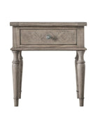 Wooden Parquet Styled 1 Drawer Side Table - The Farthing