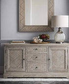 Wooden Parquet Styled 2 Door 3 Drawer Sideboard - The Farthing