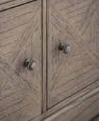 Wooden Parquet Styled 2 Door Media Unit - The Farthing