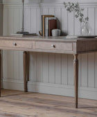 Wooden Parquet Styled 2 Drawer Desk - The Farthing