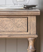 Wooden Parquet Styled 2 Drawer Desk - The Farthing