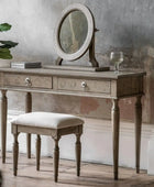 Wooden Parquet Styled 2 Drawer Dressing Table - The Farthing