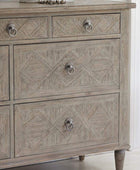 Wooden Parquet Styled Chest Of 7 Drawers - The Farthing