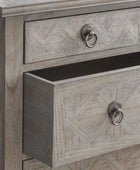 Wooden Parquet Styled Chest Of Drawers - The Farthing