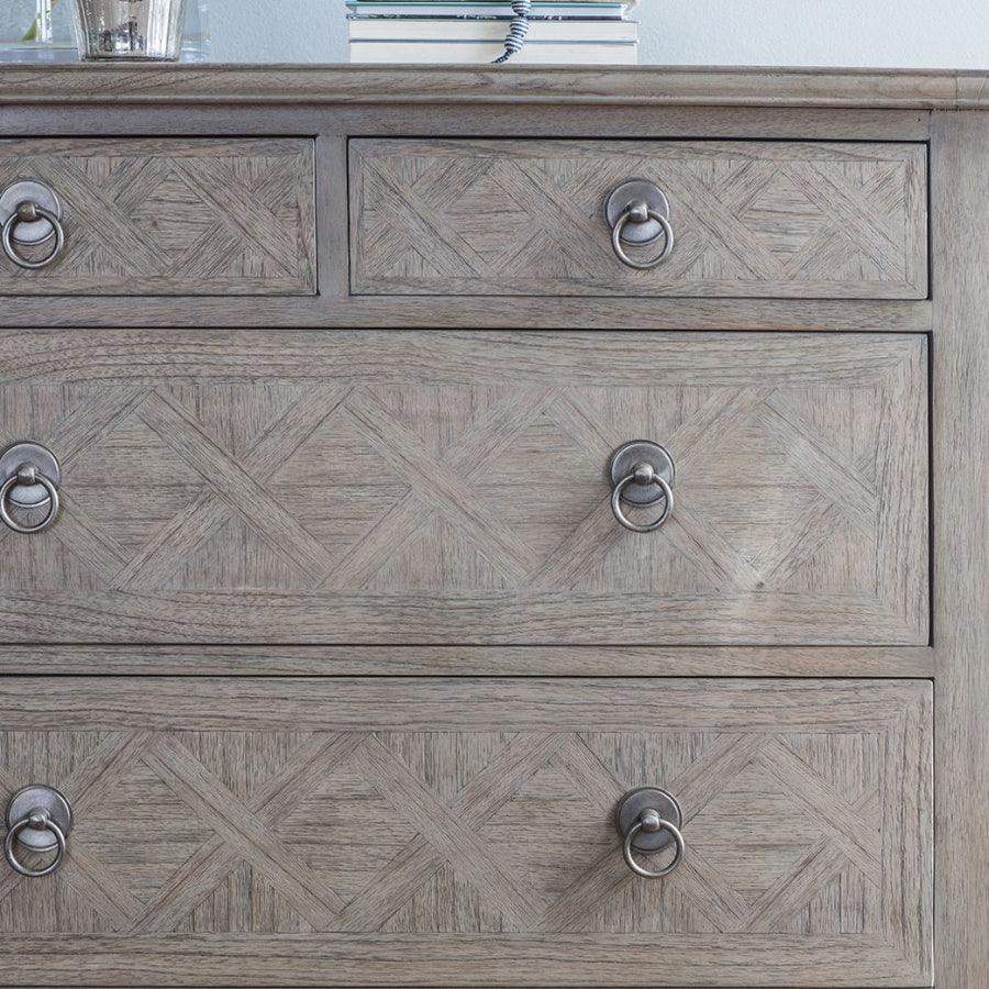 Wooden Parquet Styled Chest Of Drawers - The Farthing