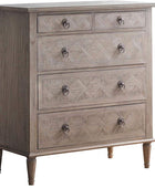 Wooden Parquet Styled Chest Of Drawers - The Farthing