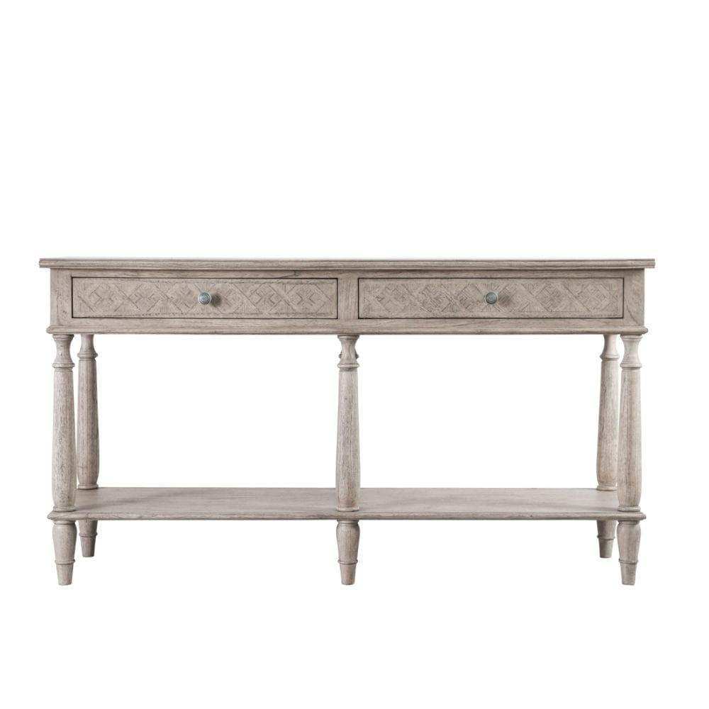 Wooden Parquet Styled Console Table - The Farthing