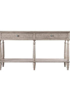 Wooden Parquet Styled Console Table - The Farthing