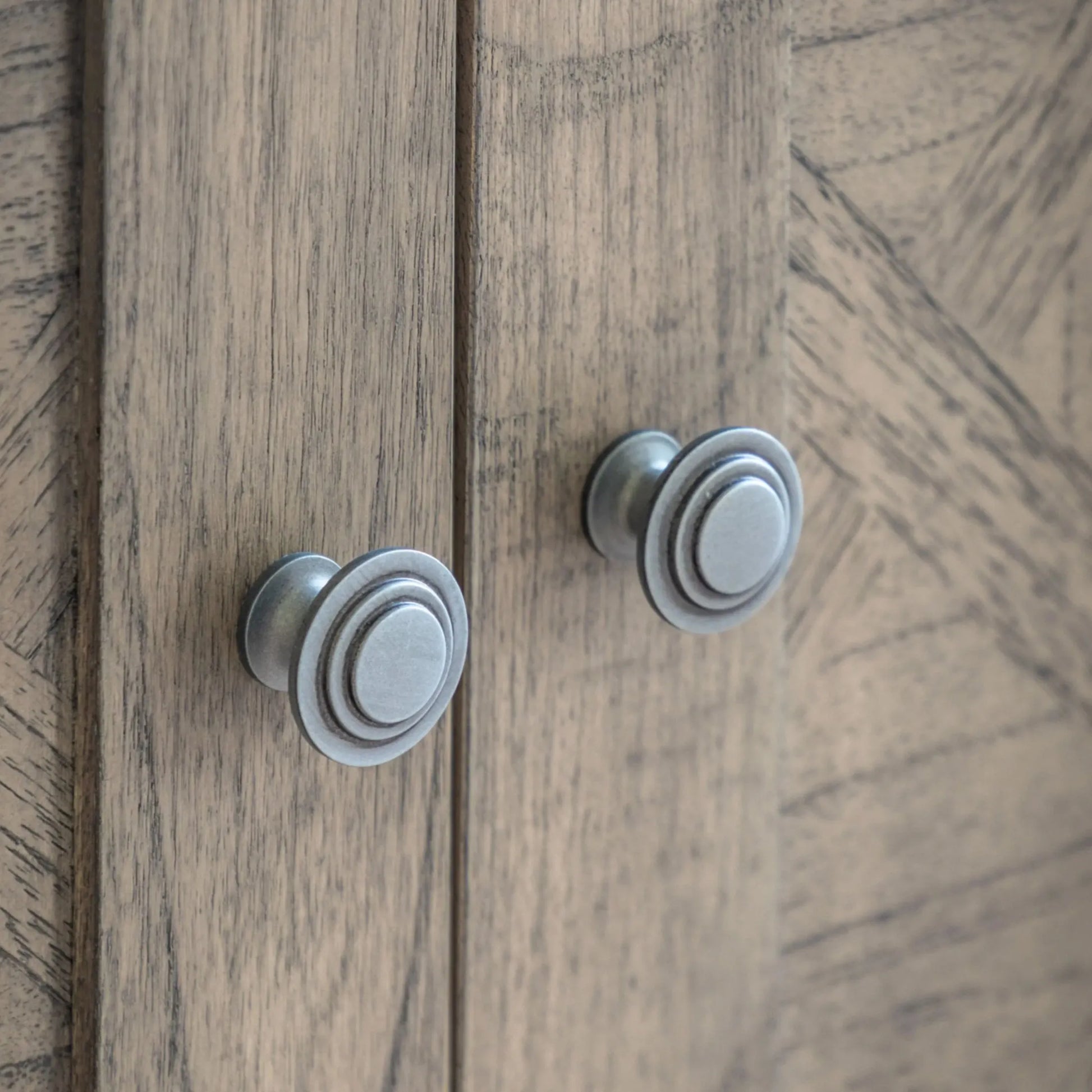 Wooden Parquet Styled Two Door Cabinet - The Farthing