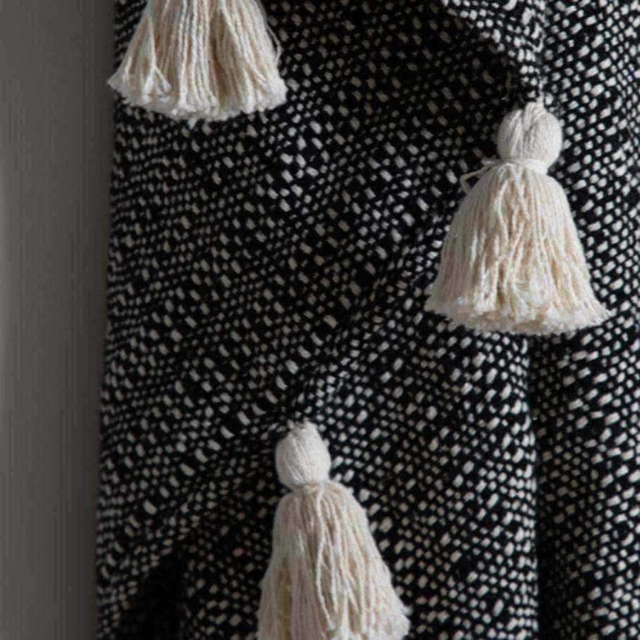 Woven Cream and Black Throw - The Farthing