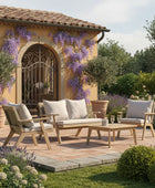 Woven Rope Wooden Outdoor Lounge Set - The Farthing