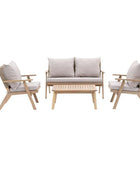 Woven Rope Wooden Outdoor Lounge Set - The Farthing