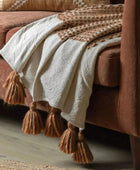 Woven Rust Toned Throw - The Farthing