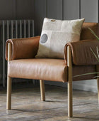 Wrapped Arm Brown Leather Armchair - The Farthing