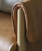 Wrapped Arm Brown Leather Armchair - The Farthing