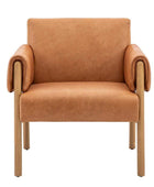 Wrapped Arm Brown Leather Armchair - The Farthing