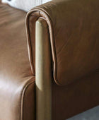 Wrapped Arm Brown Leather Two Seater Armchair - The Farthing