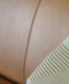 Wrapped Arm Brown Leather Two Seater Armchair - The Farthing
