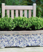 Aged Ceramic Rectangle Planter - The Farthing