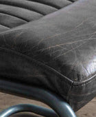 Antique Ebony Leather Dining Chair - The Farthing