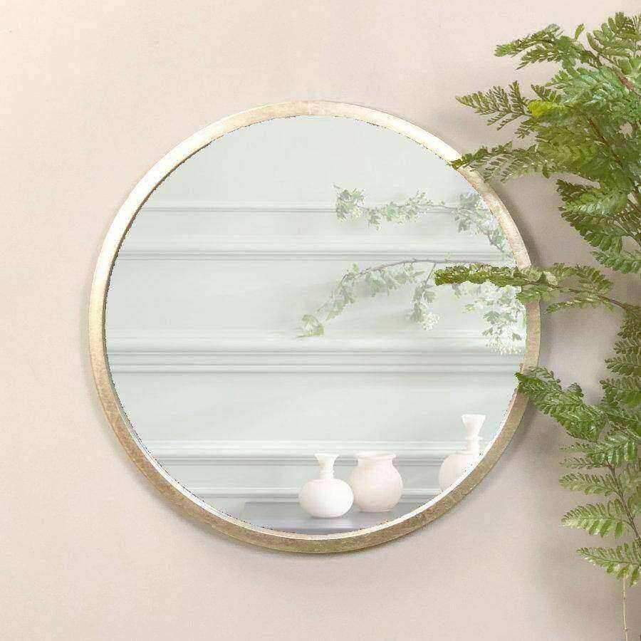 Antique Silver Round Wall Mirror - The Farthing