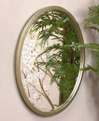 Antique Silver Round Wall Mirror - The Farthing