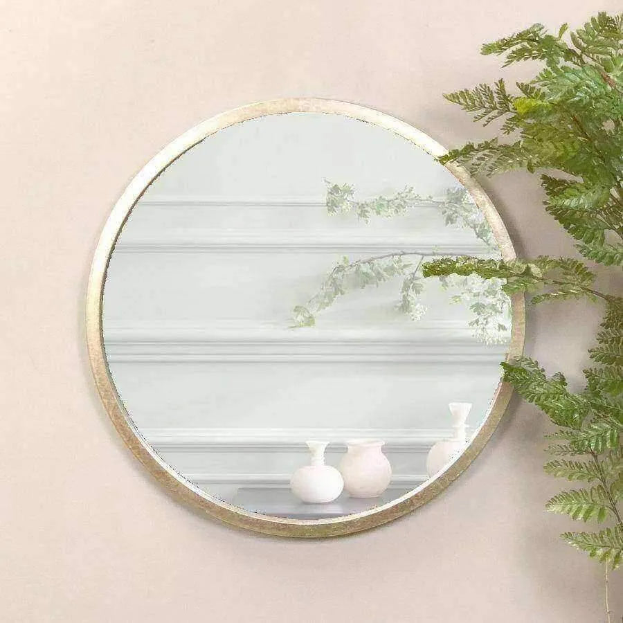 Antique Silver Round Wall Mirror - The Farthing