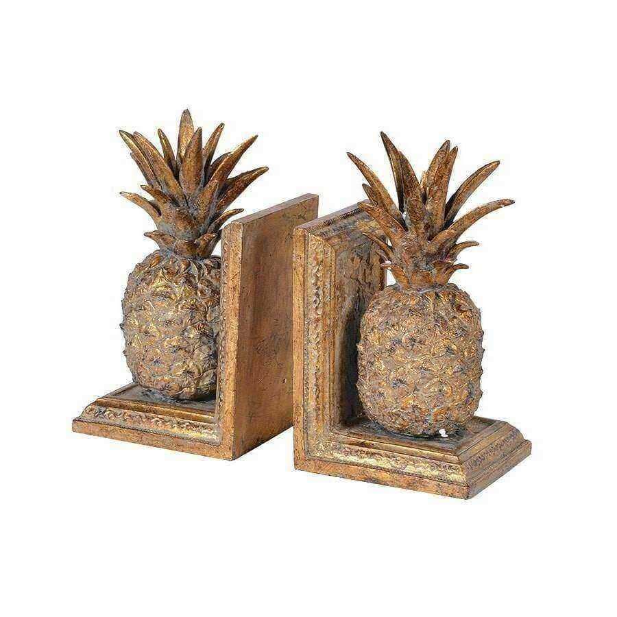 Antique Style Gold Pineapple Bookends - The Farthing