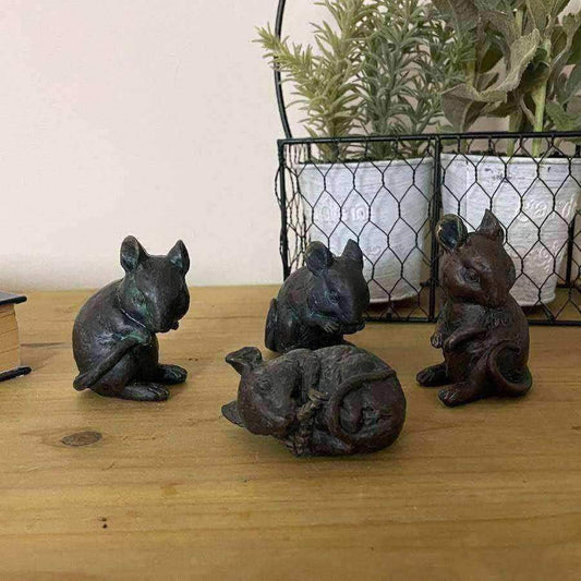 Antiqued Farmhouse Mice Ornaments - The Farthing