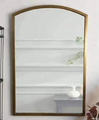 Antiqued Gold Arched Top Portrait Mirror - The Farthing
